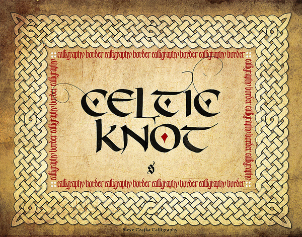 Celtic Knot Calligraphy Border #calligraphy #knot #celtic #border #steveczajka
