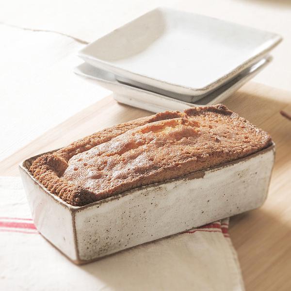 Rectangular Fluted Loaf Mould, Large Celadon Grey