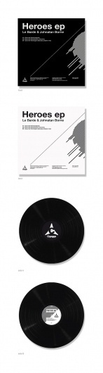 Heroes vinyl EP design on the Behance Network #lines #blackwhite #minimalistic