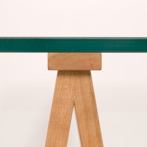 Trestle desk - J Shoppe #glass #cherrywood #desk