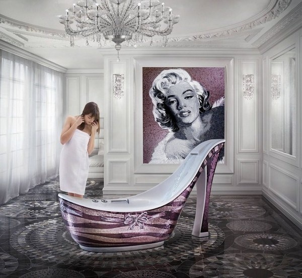 Luxury art bathtub amazing woman shoe #artistic #bathroom #furniture #art #bathtub