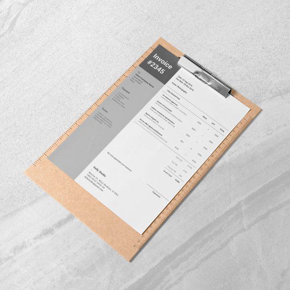 Word Invoice Template Clean Invoice Stylish Invoice | Etsy