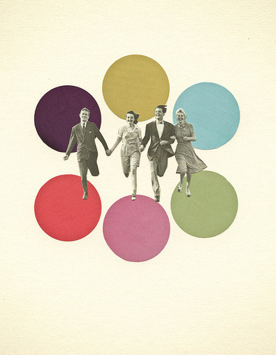 Young Love #graphic #retro #collage #circles