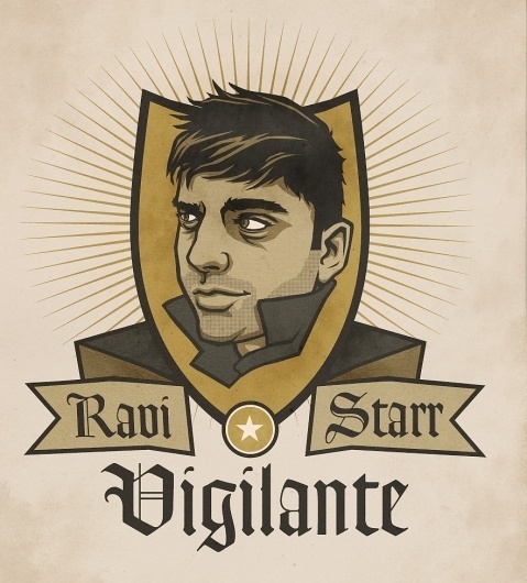 Dribbble - RaviStarr.jpg by Aaron Scamihorn #superhero #book #comic #illustration #portrait #indian #vintage #star #face