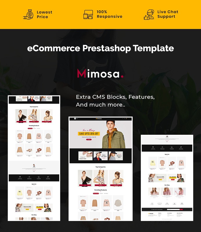 #Mimosa - #Fashion #Boutique #Style & #Junction - #Prestashop #Responsive #Theme | #TemplateTrip #eCommerce #Website #Design #Template