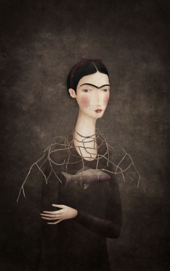 this isn't happiness™ (Frida, Gabriel Pacheco), Peteski #illustration #portrait #painting #monobrow #frida