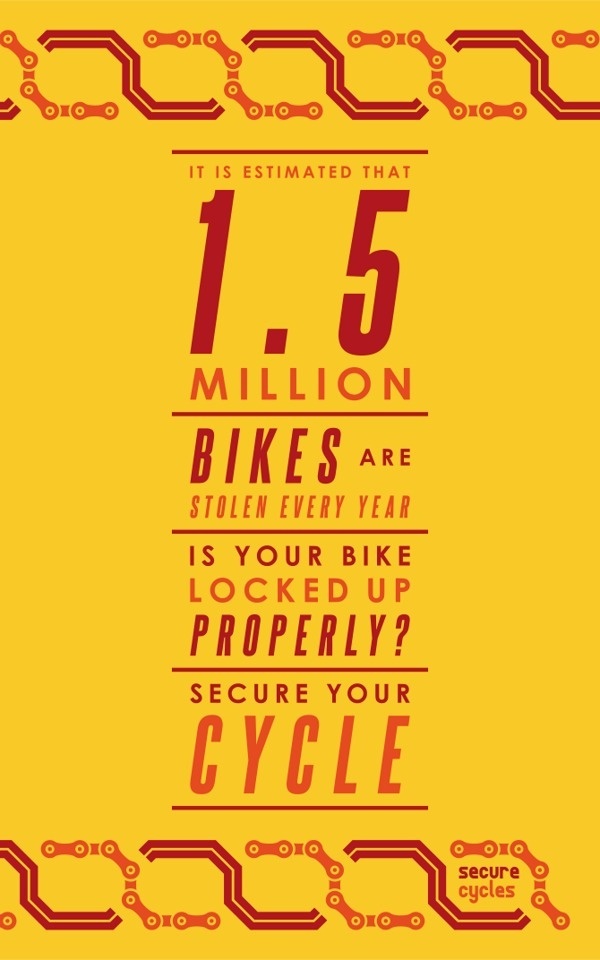 Secure Cycles on Behance #security #bicycle #cause #campaign #brand #identity #poster #type #locking #social