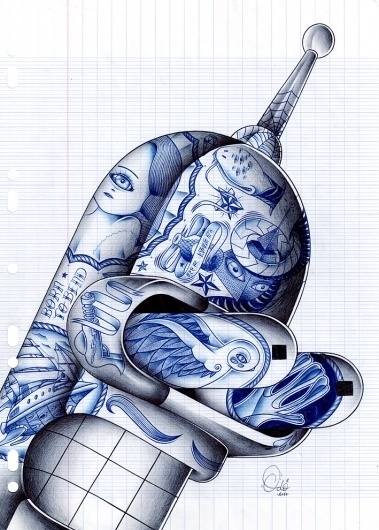 Odö aka Nicolas Le Borgne Artwork | Best Bookmarks #illustration #bender #poster