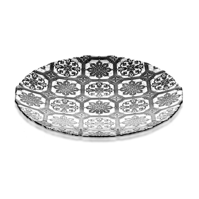 Bowl Safi Glass Grey Silver 40cm