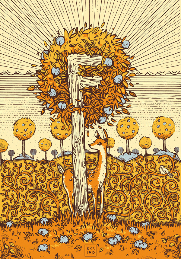 F #boglarka #bernat #deer #bigibogi #illustration #poster #roe #nadi #barbara