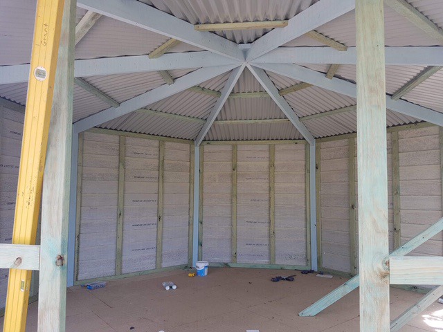 Yurt Canberra backyard interior walls.