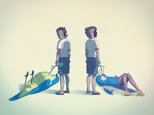 Random on the Behance Network #blue #illustration #bird