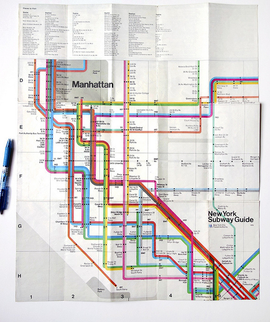 New York Subway Map #massimo #swiss #vignelli #map #subway #york #nyc #helvetica #new