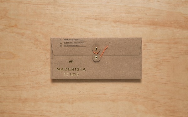 Maderista on Behance #stationary #natural #identity #envelope #gold #foil