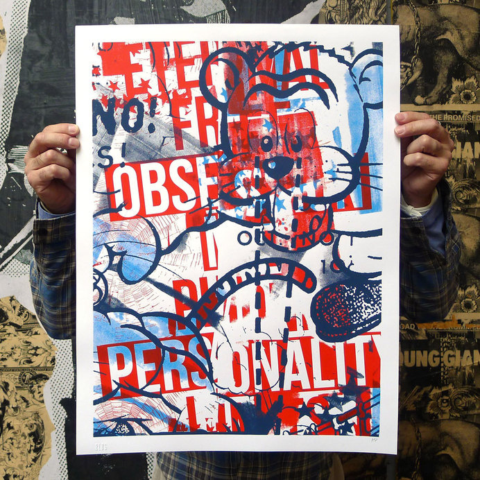 Obsessive Personality - Feature #screenprint #matt #ivan #barnes #poster #collaboration #crush