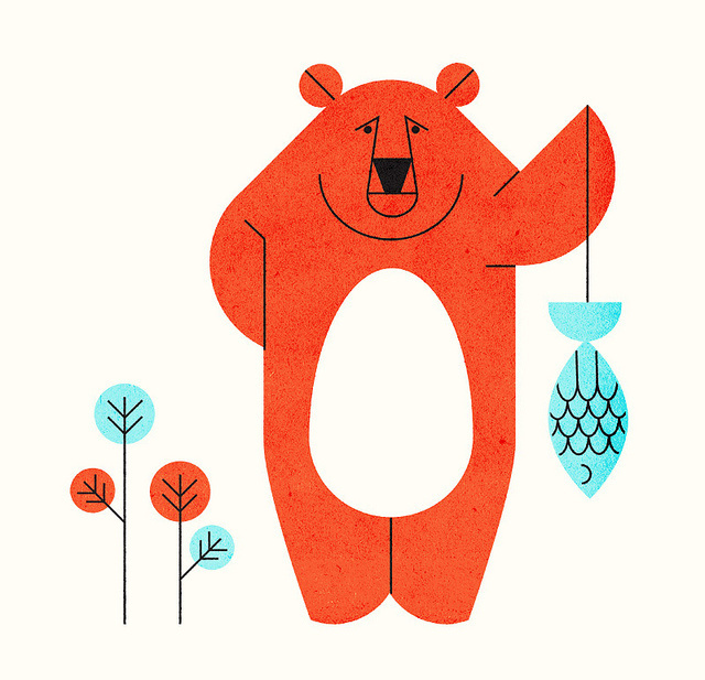 Bears Do Say Sorry - Parko Polo | Flickr - Photo Sharing! #bear #illustration #fish