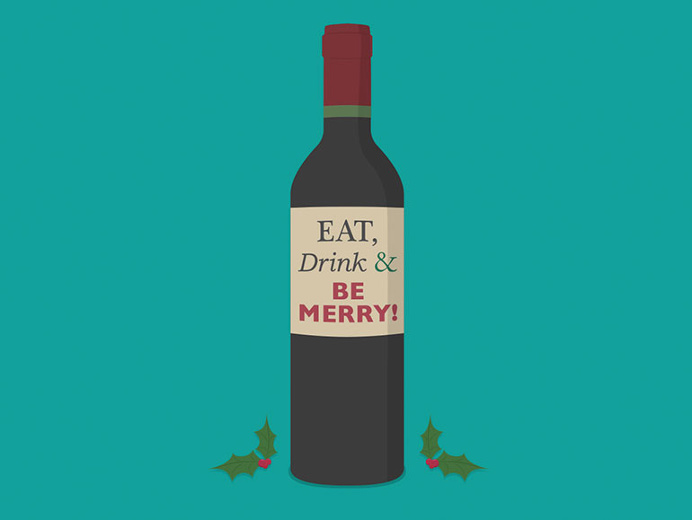 #Xmas #card #illustration by The Like Minded #wine #christmas #flat #greetings #cards