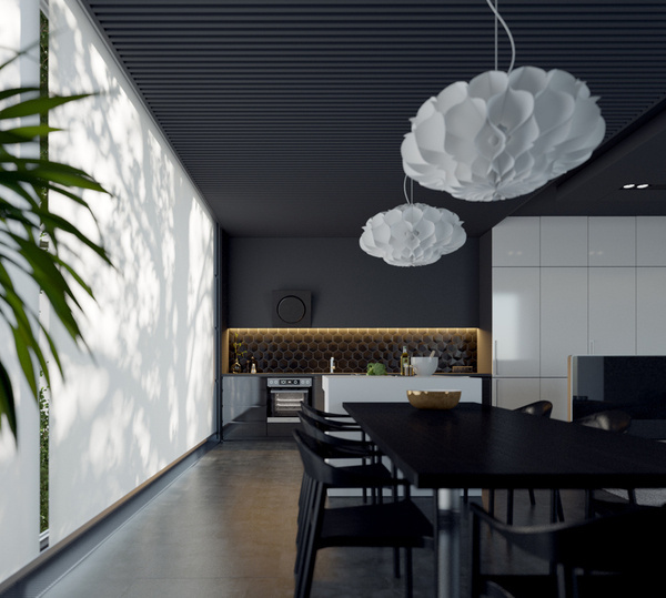 Juodas interjeras / Black interior. Personal project . View 01 #dizonaurai #black #vizualizacija #arch #interjeras