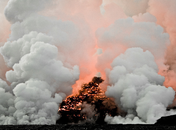 photo #smoke #burn #lava #orange #steam #black #hot #fire #grey
