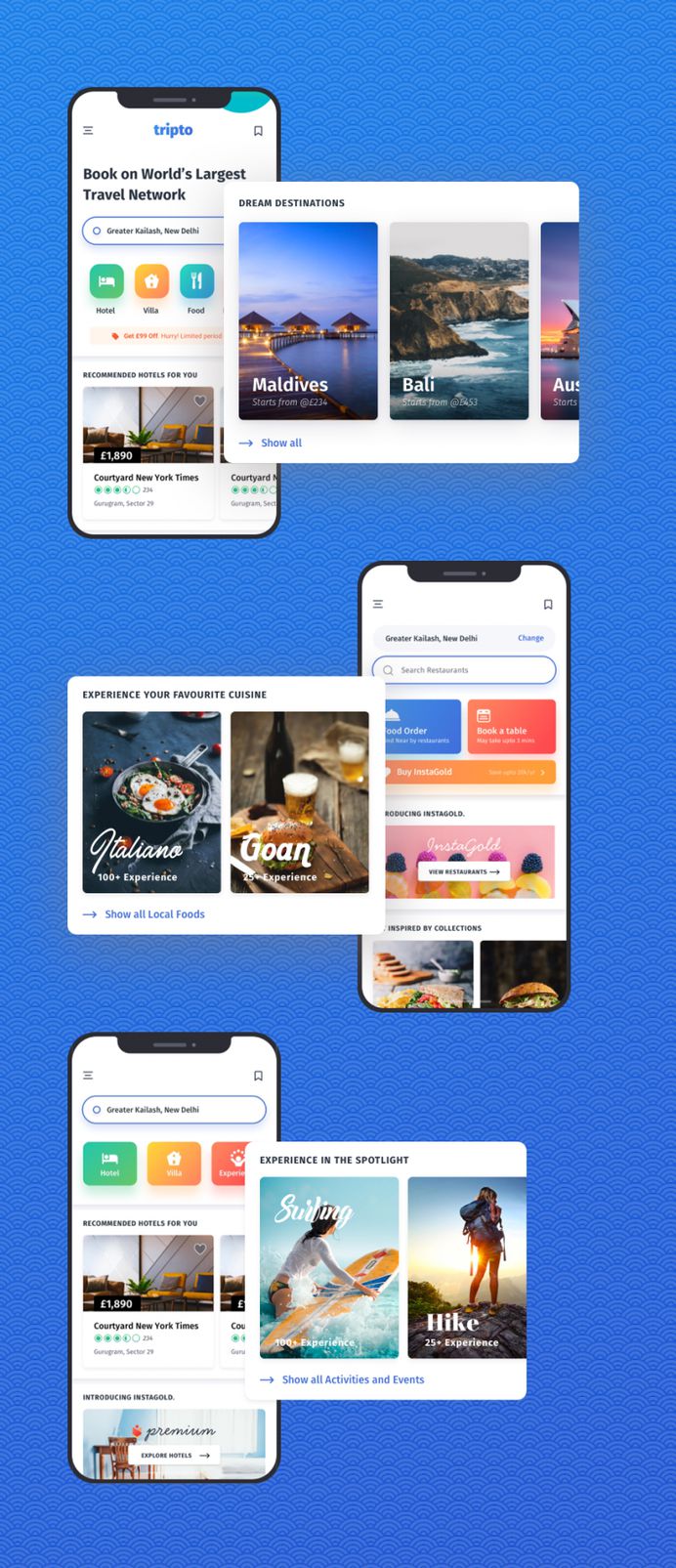Tripto – Travel and Food Mobile App UI-kit by Design-Oxy