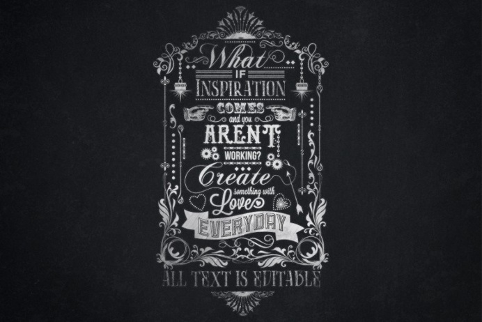 What If Inspiration Print's Typography Chalkboard