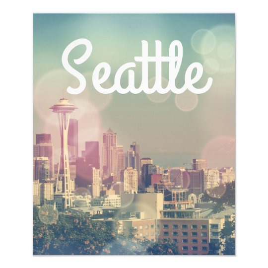Dreamy Seattle Skyline and Space Needle Photo Print