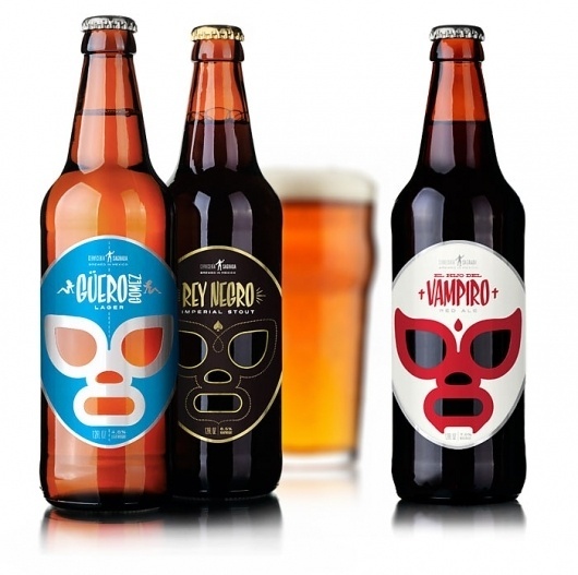 Cervecería Sagrada, Mexican Craft Beer - TheDieline.com - Package Design Blog #beer #packaging #mexican #illustration #wrestler