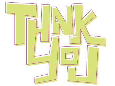 Cards4 05 #funky #lettering #you #typography #thank #hand #green