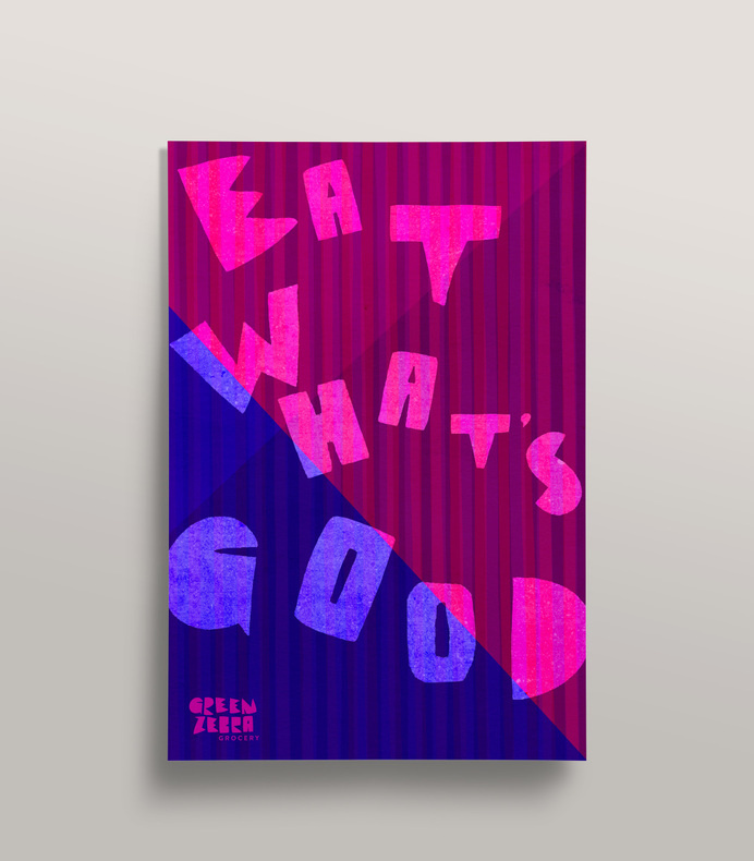 Green Zebra Grocery - Mr Miles Johnson #miles #design #color #advertising #direction #johnson #art #poster #mr #typography