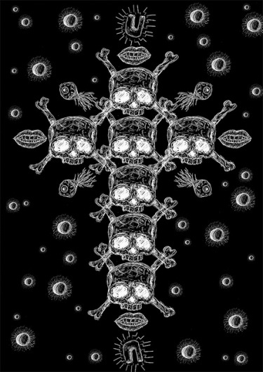 All sizes | Groove | Flickr - Photo Sharing! #white #cross #lips #black #eye #illustration #skull #dark