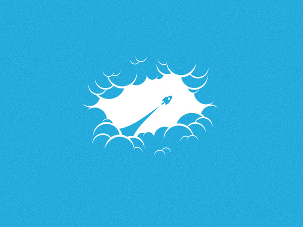 Fluffy Blue #clouds #sky #design #space #illustration #rocket #beastly #blue