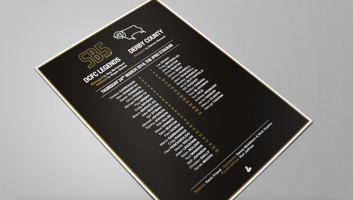 Derby County - Shaun Barker Testimonial - Match-day team sheet #brochure #football #soccer #match #programme #design #testimonial #sport #pr