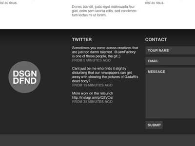 Dribbble - Design Defined Footer by Jon Baines #design #footer #defined