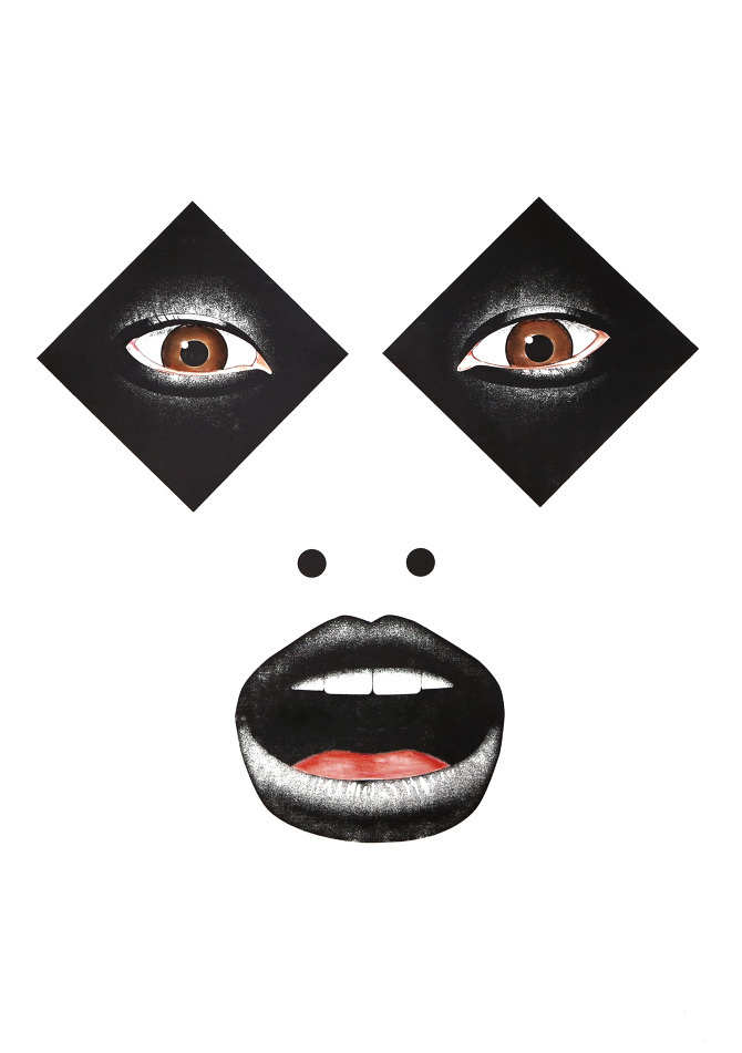 Art - Jean Leblanc (aka Jeanti) #white #checkerboard #black #illustration #mime #and #face #mouth