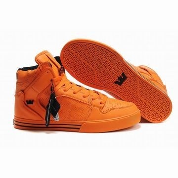 men's supra vaider high ops all orange perf leather shoes #fashion