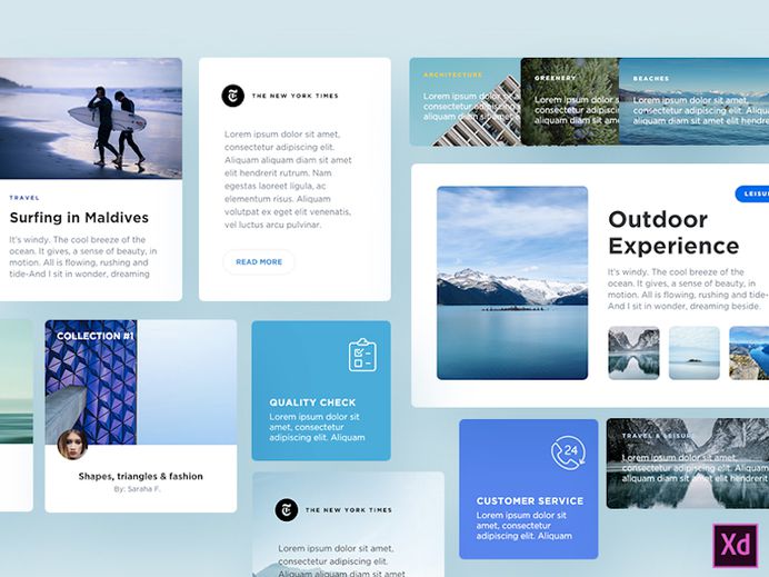 Free Blog Components for Adobe XD - PSDDD.co