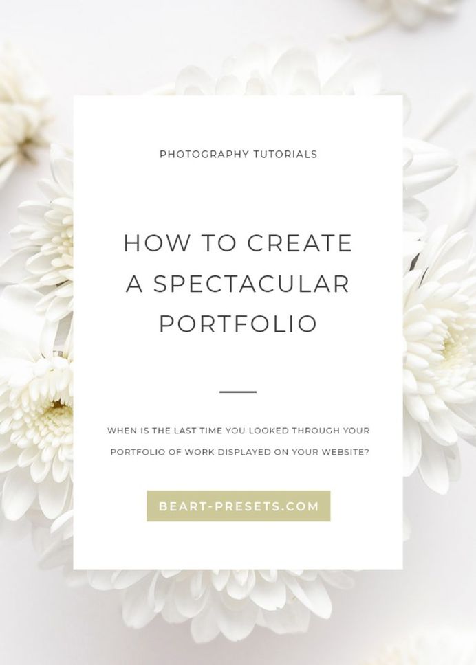 HOW TO CREATE A SPECTACULAR PORTFOLIO