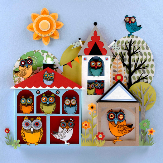 Helen Musselwhite » Owl Town #cut #paper