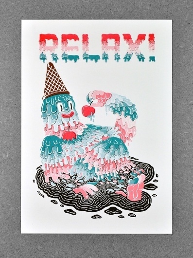 ADRIAN FLEET / RELAX! #cream #relax #adrian #illustration #melting #poster #fleet #ice