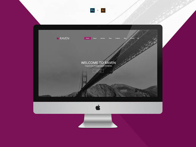 Raven : Free Multipurpose PSD Template