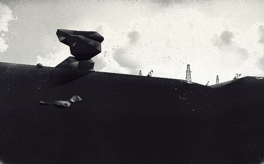 Twistedfork = Dan Matutina #black #landscape #gold #and #grey