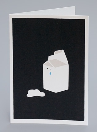 Made By Morris #printed #milk #silkscreen #card #spilt #hand