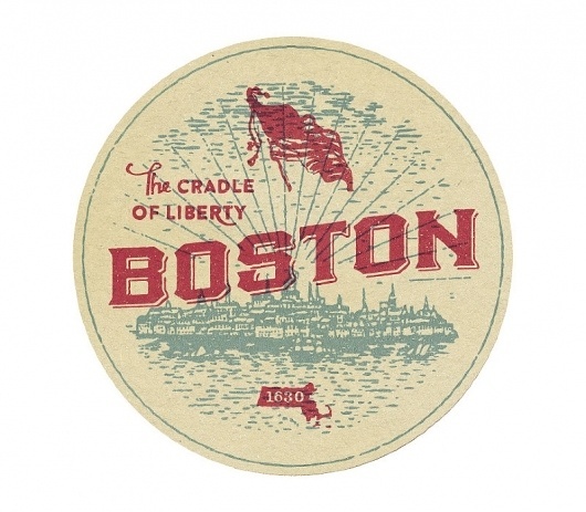 Boston - The Everywhere Project #boston #design #label #illustration #vintage #luggage #coaster