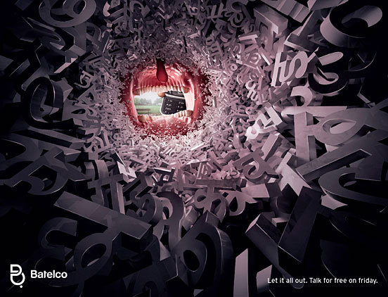 30 Creative Advertisements with Amazing Typographic Design | The Design Inspiration #talk #advertisement #design #photography #type #swords #clever #mouth