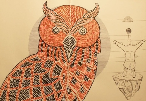 Domenico Romeo #calligraphy #illustrations #owl #owls