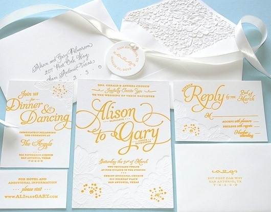 FPO: Alison and Gary Wedding Invitation #print #design #graphic #letterpress