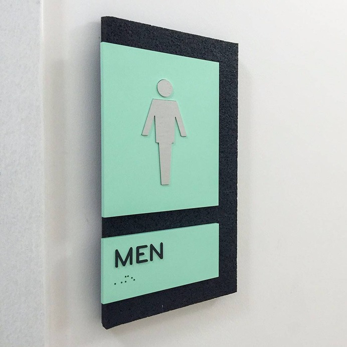 Wayfinding | Signage | Sign | Design | 国外欧美黄绿蓝公共卫生间英文标识