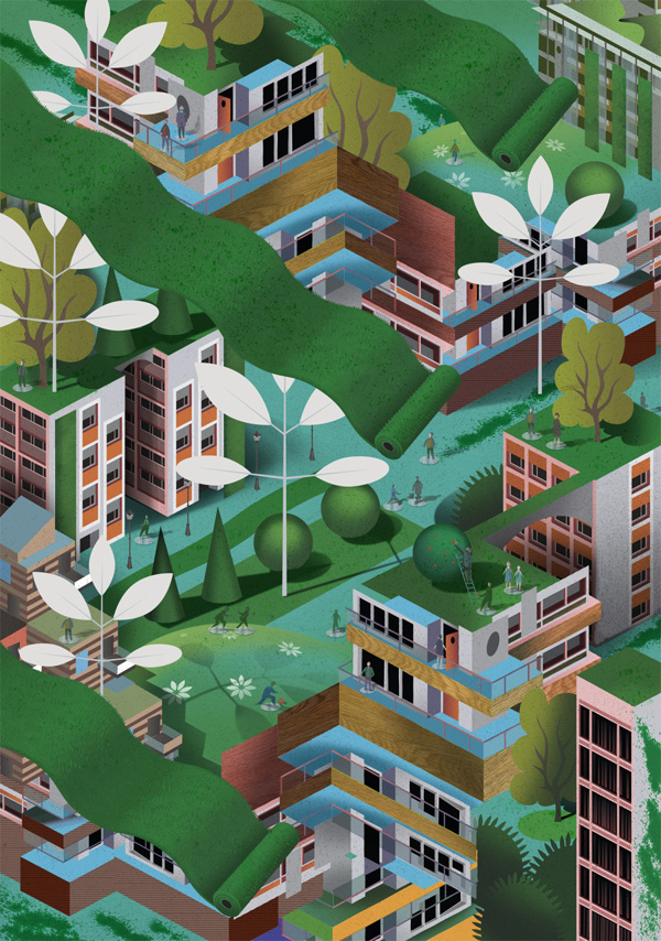 Life in the City on Behance #city #illustration #isometric #buildings