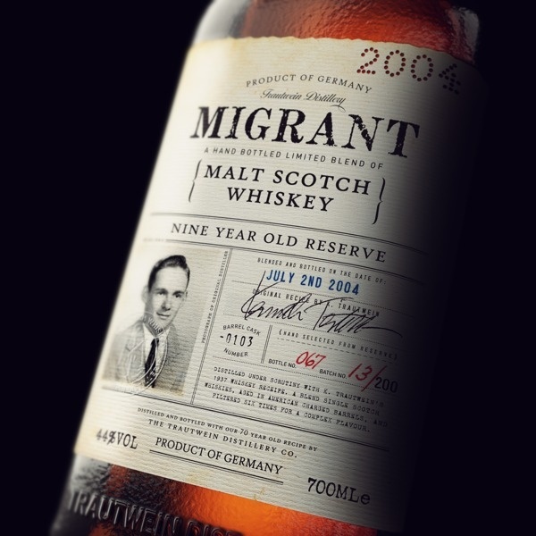 Migrant Whiskey #bottle label