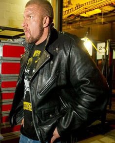 WWE Triple H Black Leather Jacket